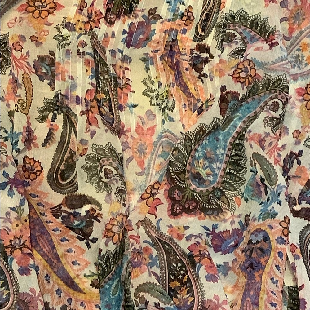 New American Eagle Ruffle Patterned Kimono XS/S Boho - Picture 6 of 7